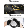 Hot Sale In Amazon OLEVS Brand 5869 Men Sport WristWatch  Fashion Casual Day/Date Boy Watch Leather Strap Quartz Watch For Men